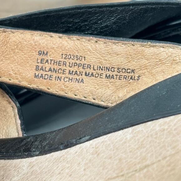 Sofft Heeled Sandals Women's Size 9 Black Leather Slip On Strappy Open Toe - Picture 5 of 9